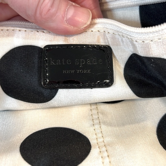 KATE SPADE Purse Handbag White Patent Leather w/Black Trim - Picture 4 of 9